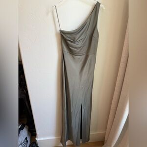 BHLDN One-Shoulder Dress in Sage Green